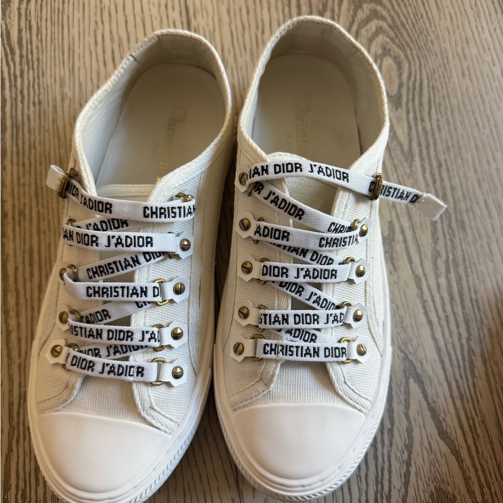 Dior White Canvas Sneakers